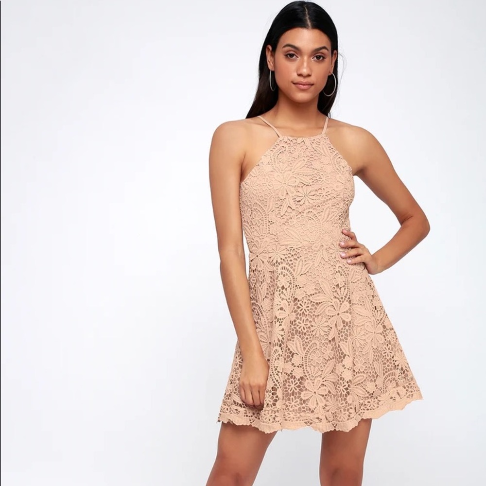 Lulus like NEW Love in the air Nude Lace Skater👗